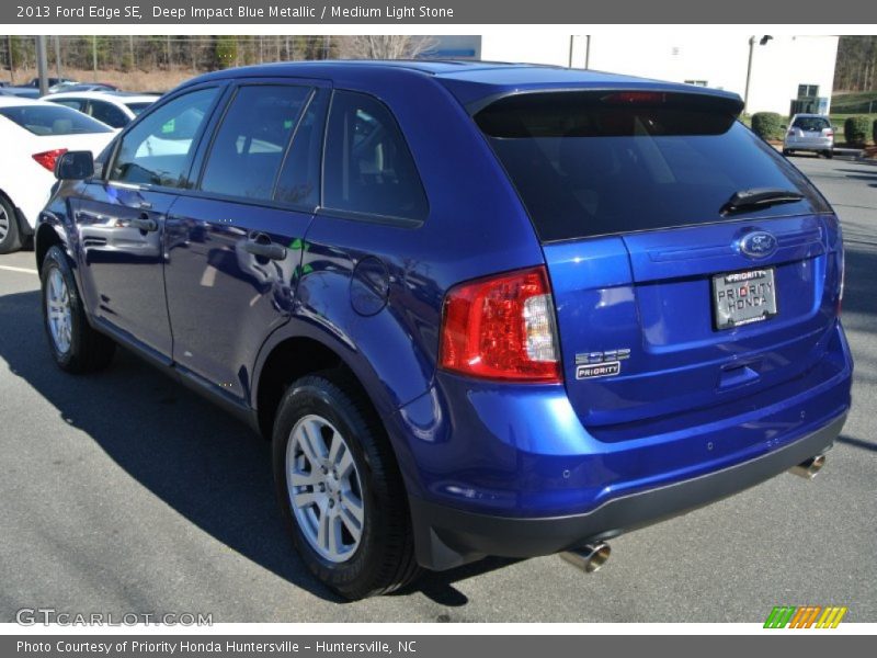 Deep Impact Blue Metallic / Medium Light Stone 2013 Ford Edge SE