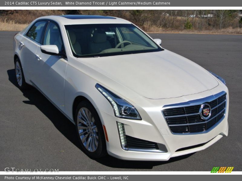 White Diamond Tricoat / Light Cashmere/Medium Cashmere 2014 Cadillac CTS Luxury Sedan