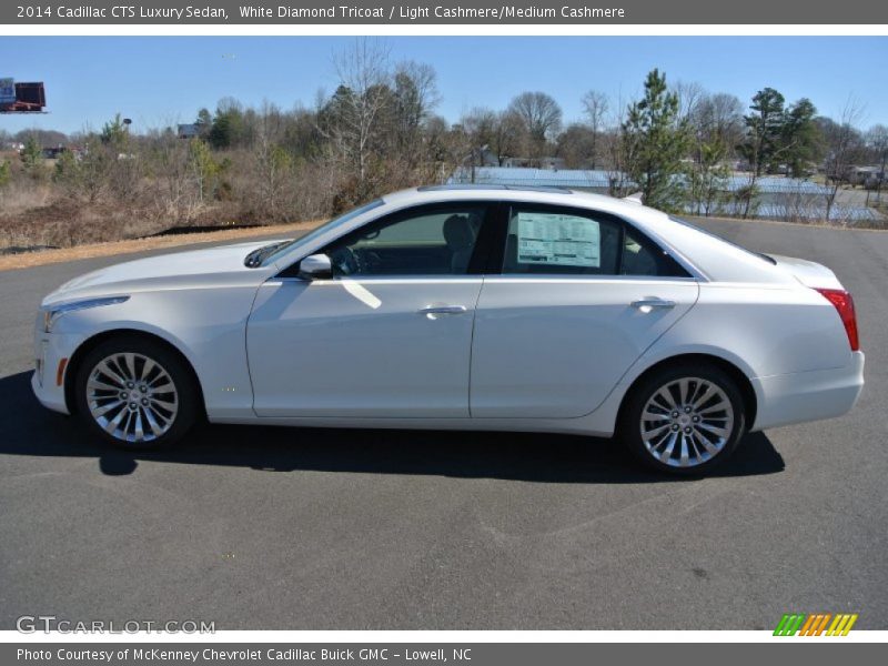 White Diamond Tricoat / Light Cashmere/Medium Cashmere 2014 Cadillac CTS Luxury Sedan