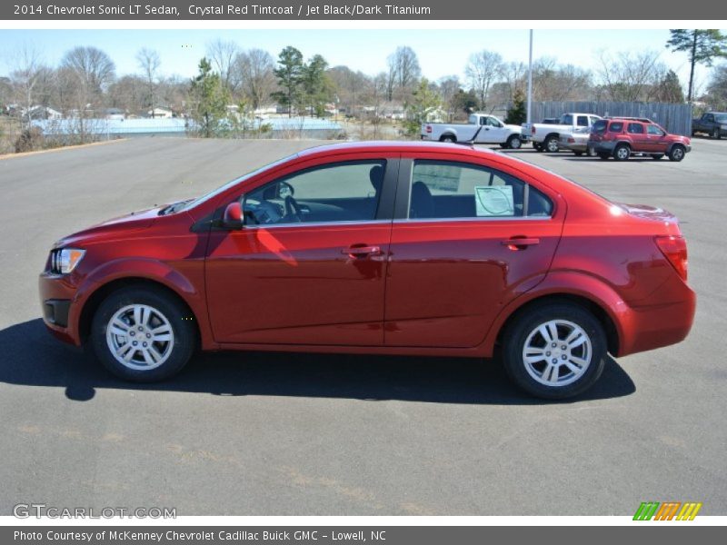 Crystal Red Tintcoat / Jet Black/Dark Titanium 2014 Chevrolet Sonic LT Sedan