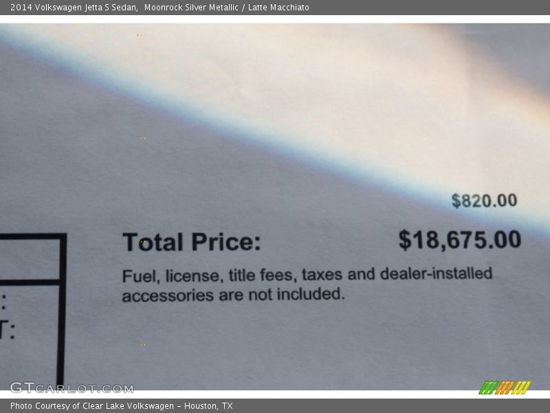 Moonrock Silver Metallic / Latte Macchiato 2014 Volkswagen Jetta S Sedan