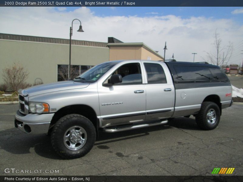 Bright Silver Metallic / Taupe 2003 Dodge Ram 2500 SLT Quad Cab 4x4