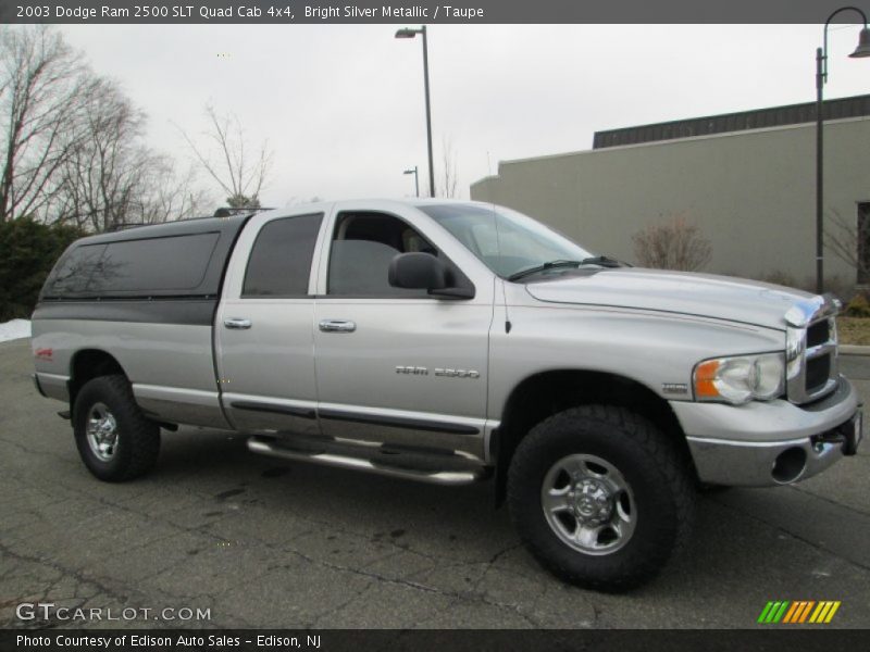 Bright Silver Metallic / Taupe 2003 Dodge Ram 2500 SLT Quad Cab 4x4