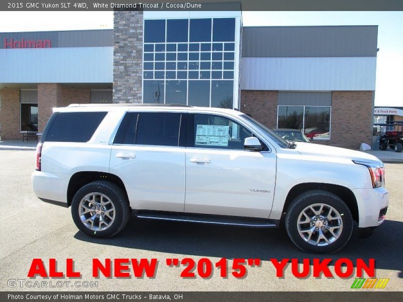 White Diamond Tricoat / Cocoa/Dune 2015 GMC Yukon SLT 4WD