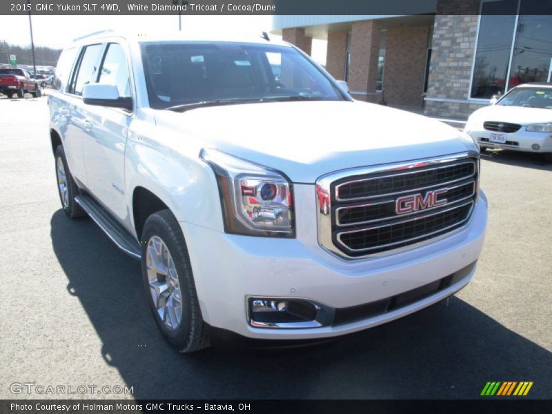 White Diamond Tricoat / Cocoa/Dune 2015 GMC Yukon SLT 4WD