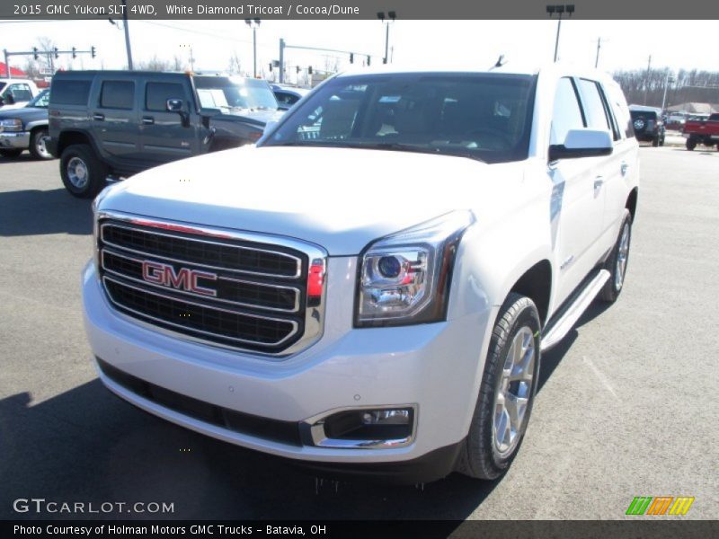 White Diamond Tricoat / Cocoa/Dune 2015 GMC Yukon SLT 4WD