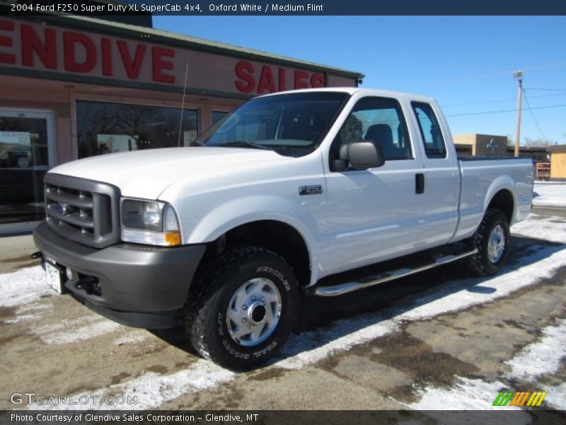 Oxford White / Medium Flint 2004 Ford F250 Super Duty XL SuperCab 4x4