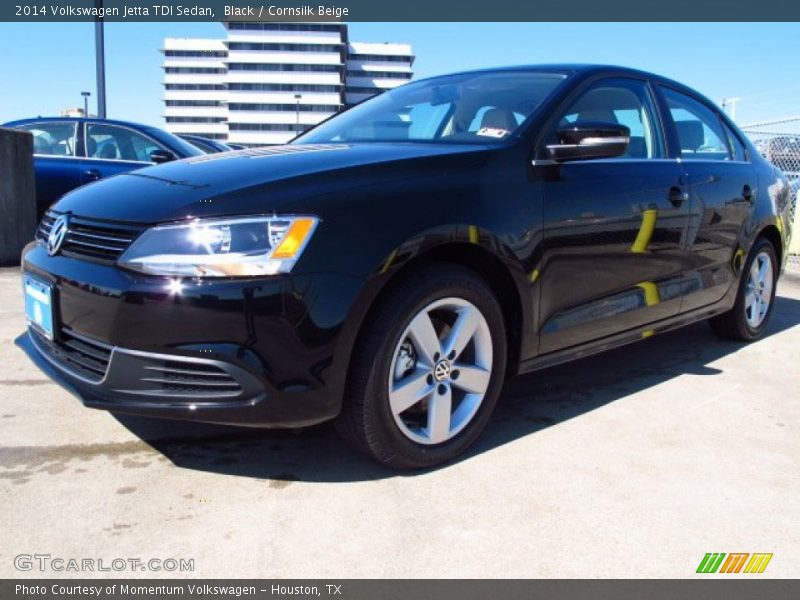 Black / Cornsilk Beige 2014 Volkswagen Jetta TDI Sedan