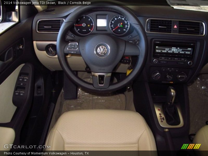 Black / Cornsilk Beige 2014 Volkswagen Jetta TDI Sedan