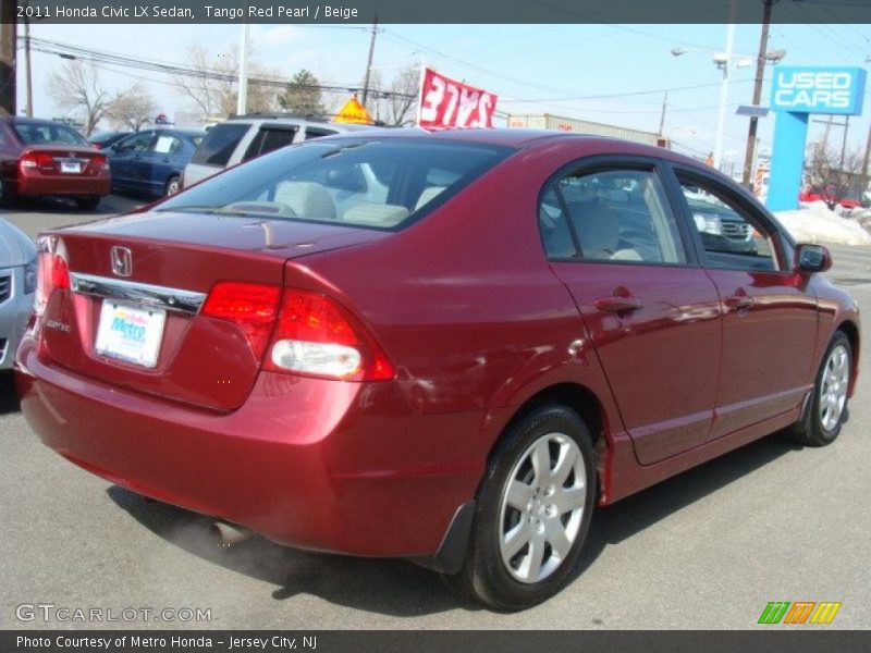 Tango Red Pearl / Beige 2011 Honda Civic LX Sedan