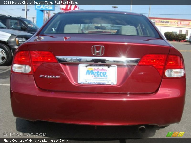 Tango Red Pearl / Beige 2011 Honda Civic LX Sedan