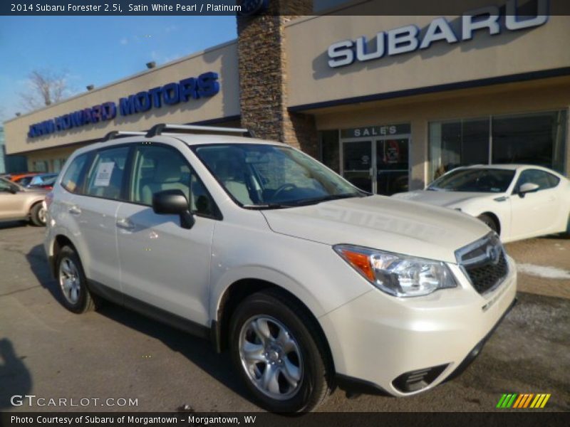 Satin White Pearl / Platinum 2014 Subaru Forester 2.5i