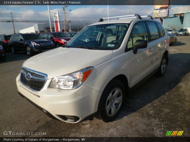 Satin White Pearl / Platinum 2014 Subaru Forester 2.5i