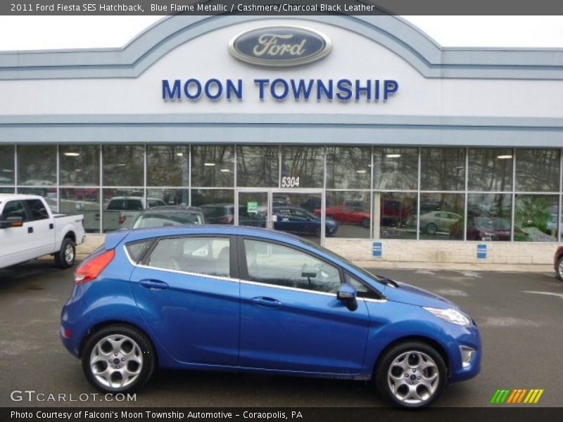 Blue Flame Metallic / Cashmere/Charcoal Black Leather 2011 Ford Fiesta SES Hatchback