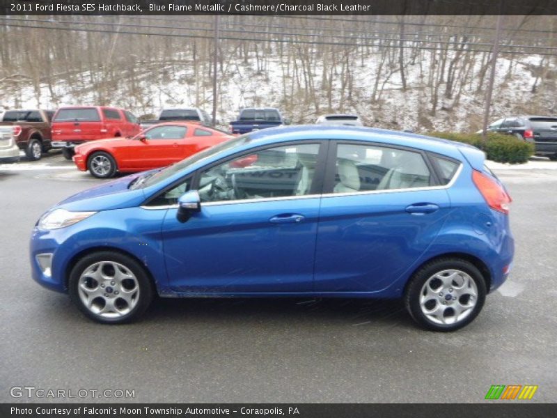 Blue Flame Metallic / Cashmere/Charcoal Black Leather 2011 Ford Fiesta SES Hatchback