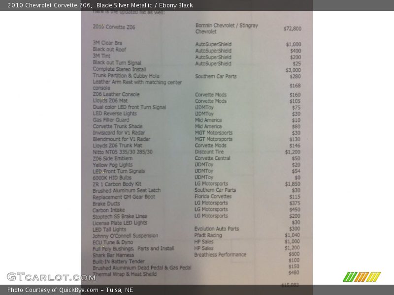 Blade Silver Metallic / Ebony Black 2010 Chevrolet Corvette Z06