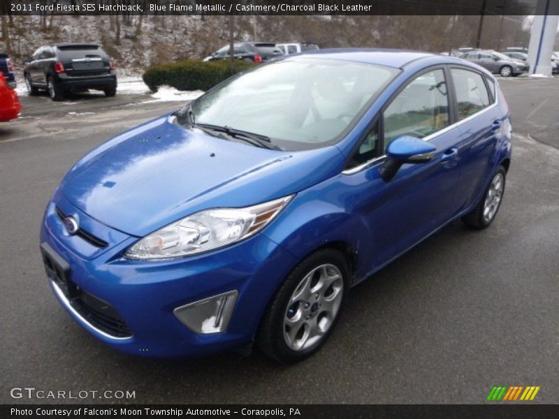 Blue Flame Metallic / Cashmere/Charcoal Black Leather 2011 Ford Fiesta SES Hatchback