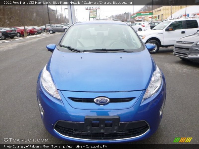 Blue Flame Metallic / Cashmere/Charcoal Black Leather 2011 Ford Fiesta SES Hatchback