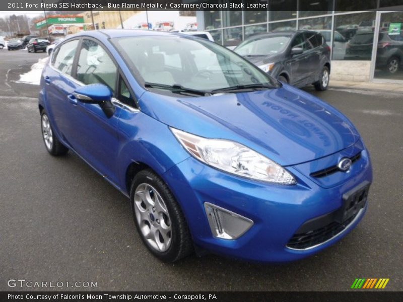 Blue Flame Metallic / Cashmere/Charcoal Black Leather 2011 Ford Fiesta SES Hatchback