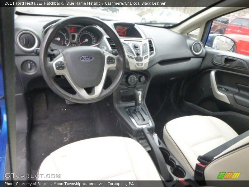 Blue Flame Metallic / Cashmere/Charcoal Black Leather 2011 Ford Fiesta SES Hatchback