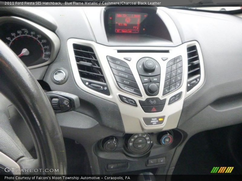 Blue Flame Metallic / Cashmere/Charcoal Black Leather 2011 Ford Fiesta SES Hatchback