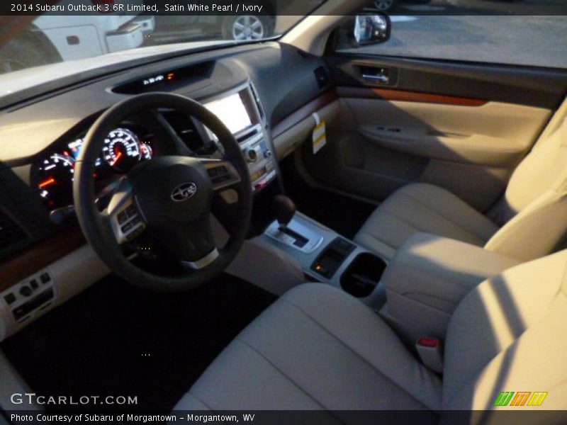 Satin White Pearl / Ivory 2014 Subaru Outback 3.6R Limited