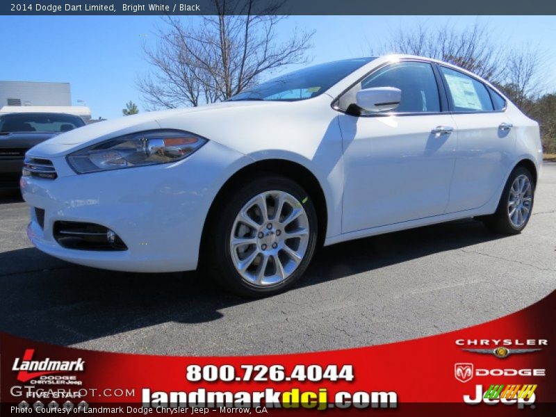 Bright White / Black 2014 Dodge Dart Limited