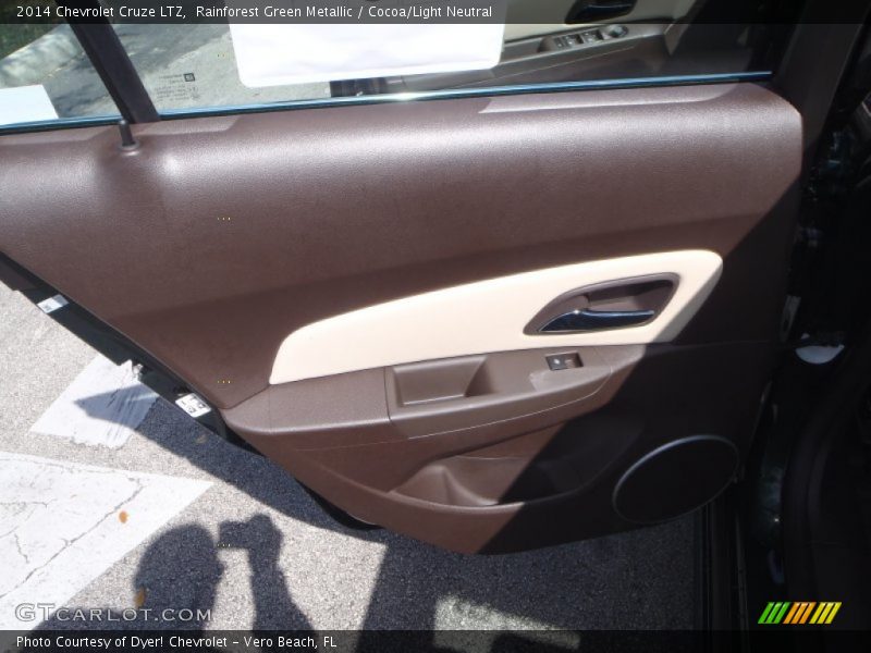 Rainforest Green Metallic / Cocoa/Light Neutral 2014 Chevrolet Cruze LTZ