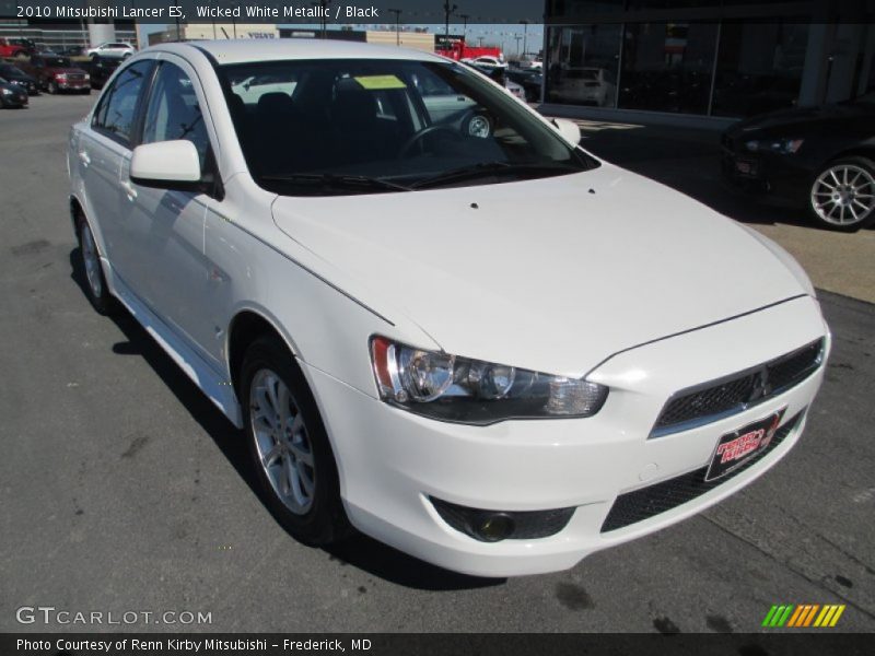 Wicked White Metallic / Black 2010 Mitsubishi Lancer ES
