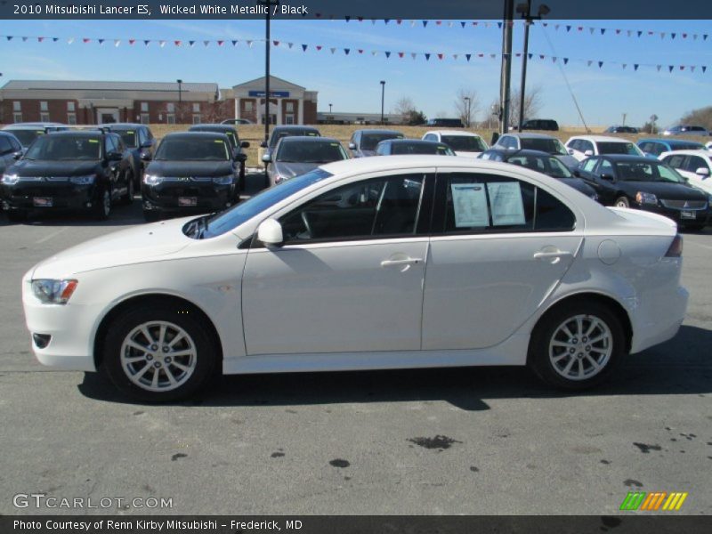 Wicked White Metallic / Black 2010 Mitsubishi Lancer ES