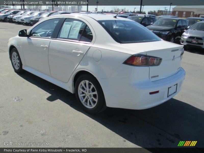 Wicked White Metallic / Black 2010 Mitsubishi Lancer ES