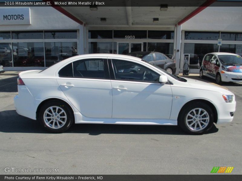 Wicked White Metallic / Black 2010 Mitsubishi Lancer ES