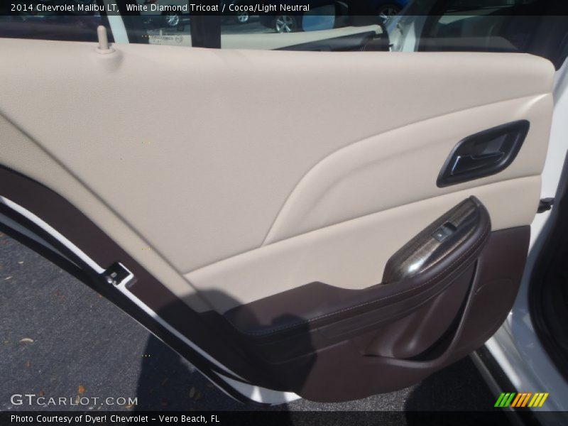 White Diamond Tricoat / Cocoa/Light Neutral 2014 Chevrolet Malibu LT
