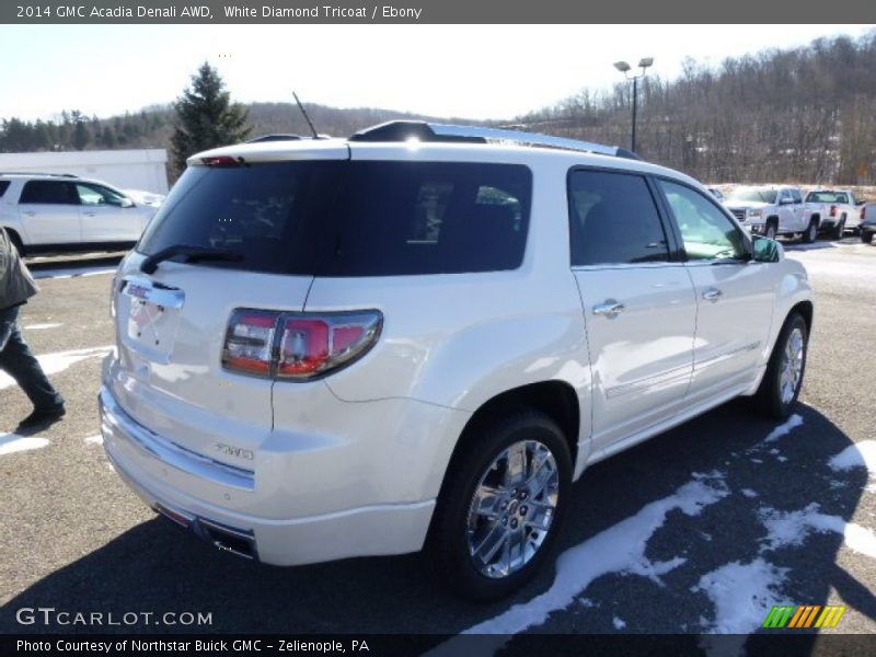 White Diamond Tricoat / Ebony 2014 GMC Acadia Denali AWD