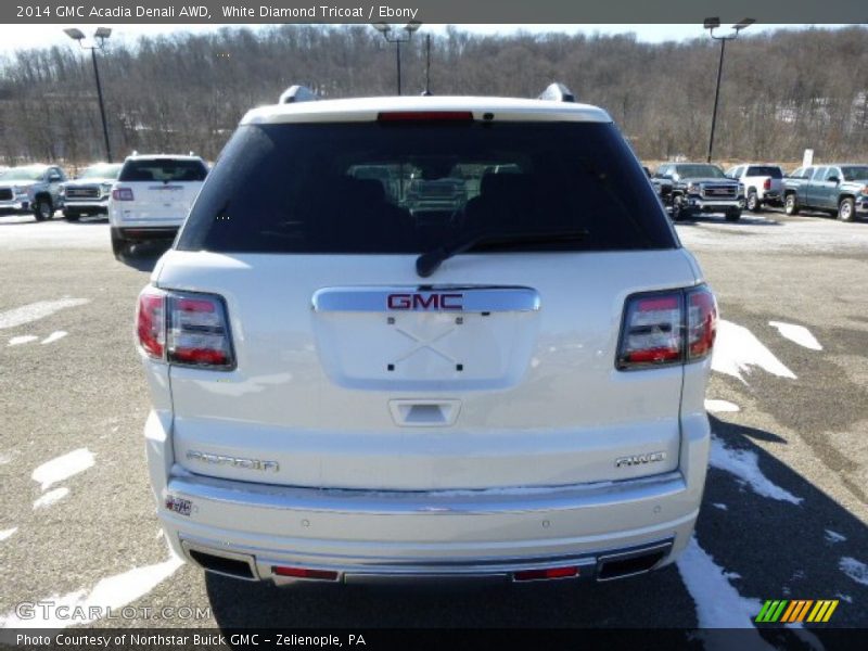 White Diamond Tricoat / Ebony 2014 GMC Acadia Denali AWD