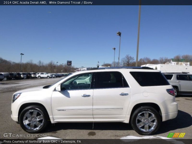 White Diamond Tricoat / Ebony 2014 GMC Acadia Denali AWD