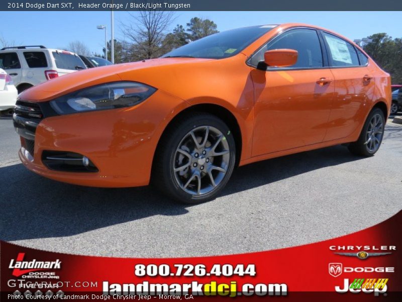 Header Orange / Black/Light Tungsten 2014 Dodge Dart SXT
