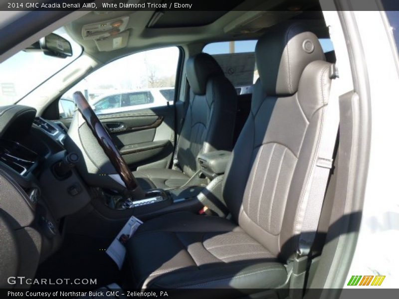 White Diamond Tricoat / Ebony 2014 GMC Acadia Denali AWD