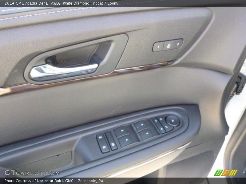 White Diamond Tricoat / Ebony 2014 GMC Acadia Denali AWD