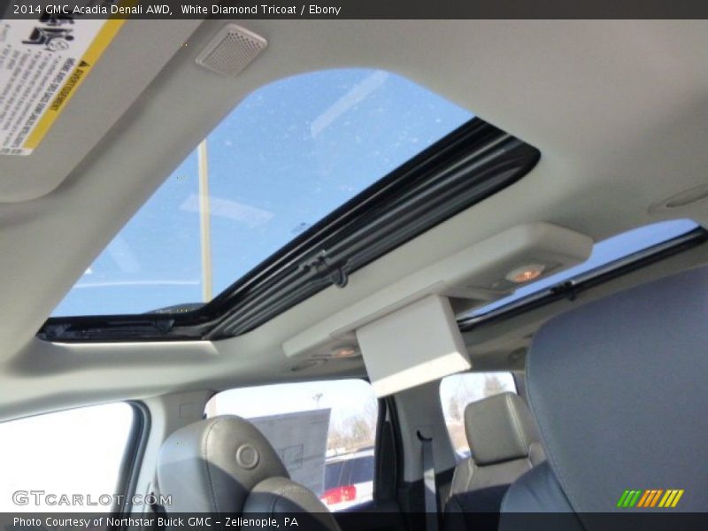 White Diamond Tricoat / Ebony 2014 GMC Acadia Denali AWD