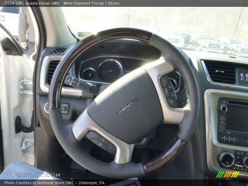 White Diamond Tricoat / Ebony 2014 GMC Acadia Denali AWD