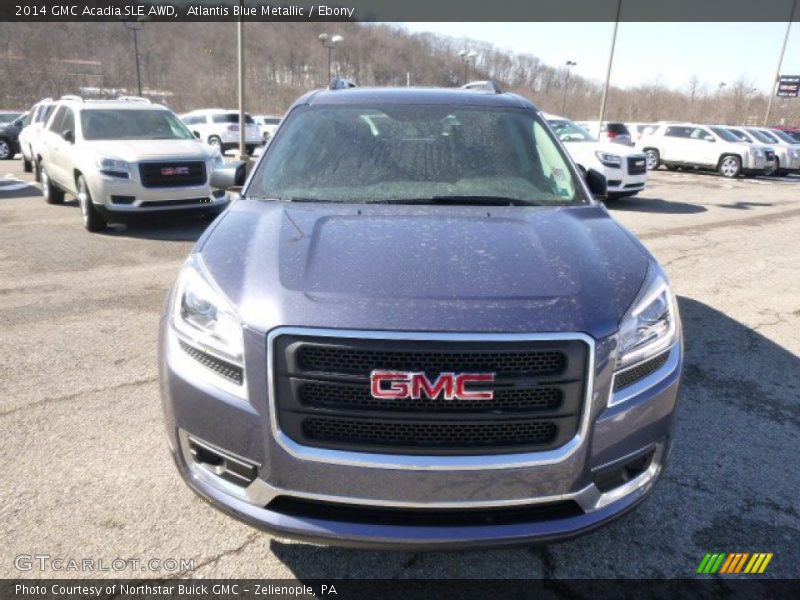 Atlantis Blue Metallic / Ebony 2014 GMC Acadia SLE AWD
