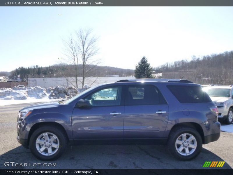 Atlantis Blue Metallic / Ebony 2014 GMC Acadia SLE AWD