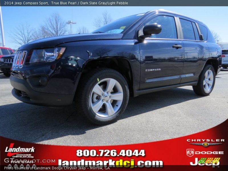 True Blue Pearl / Dark Slate Gray/Light Pebble 2014 Jeep Compass Sport