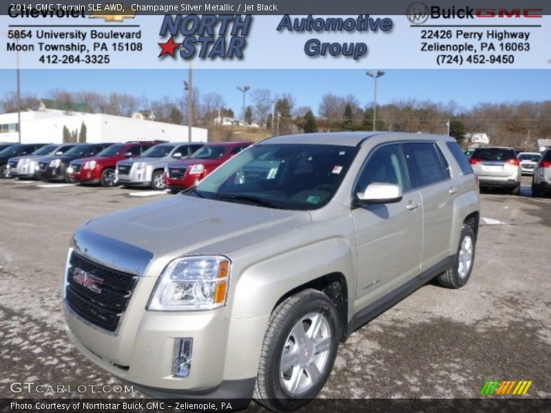 Champagne Silver Metallic / Jet Black 2014 GMC Terrain SLE AWD