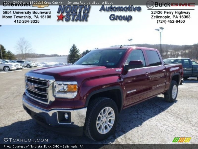 Sonoma Red Metallic / Jet Black 2014 GMC Sierra 1500 SLE Crew Cab 4x4