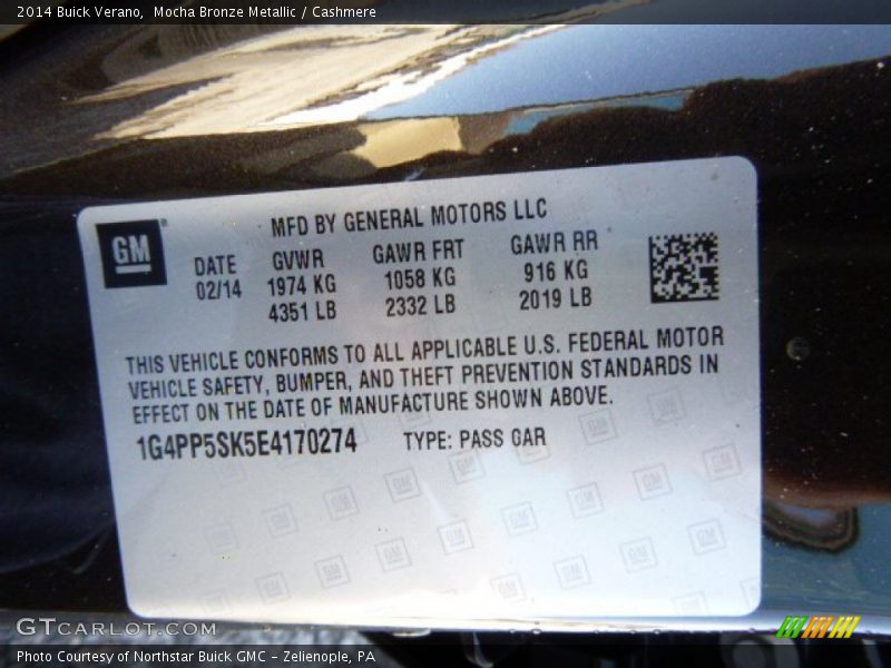 Mocha Bronze Metallic / Cashmere 2014 Buick Verano