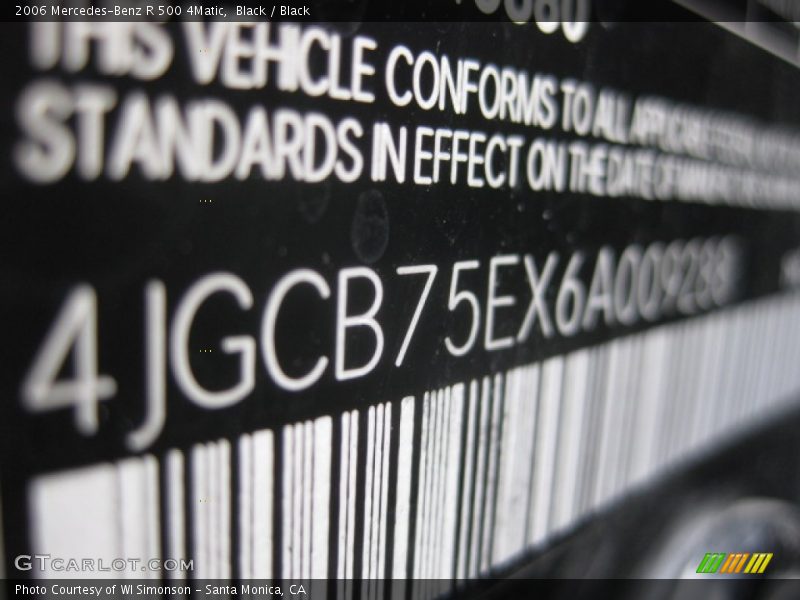 Black / Black 2006 Mercedes-Benz R 500 4Matic