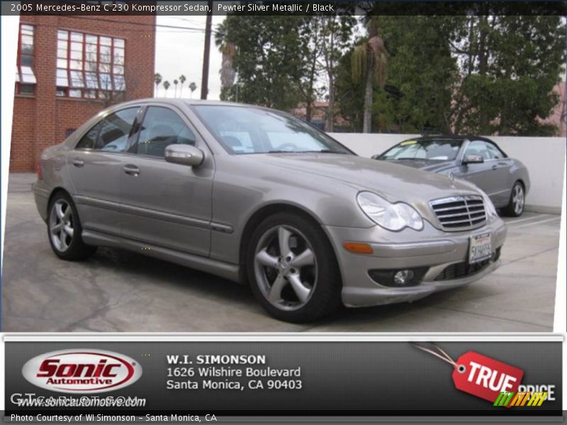 Pewter Silver Metallic / Black 2005 Mercedes-Benz C 230 Kompressor Sedan