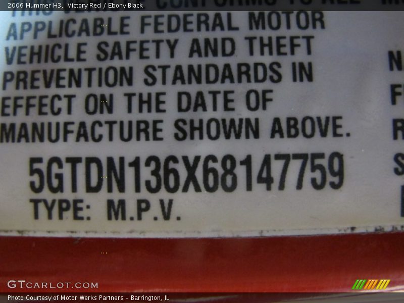 Victory Red / Ebony Black 2006 Hummer H3